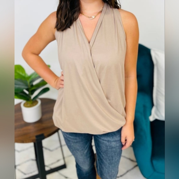 Wrap Style Tank Top By Zenana Size XL - Picture 1 of 5